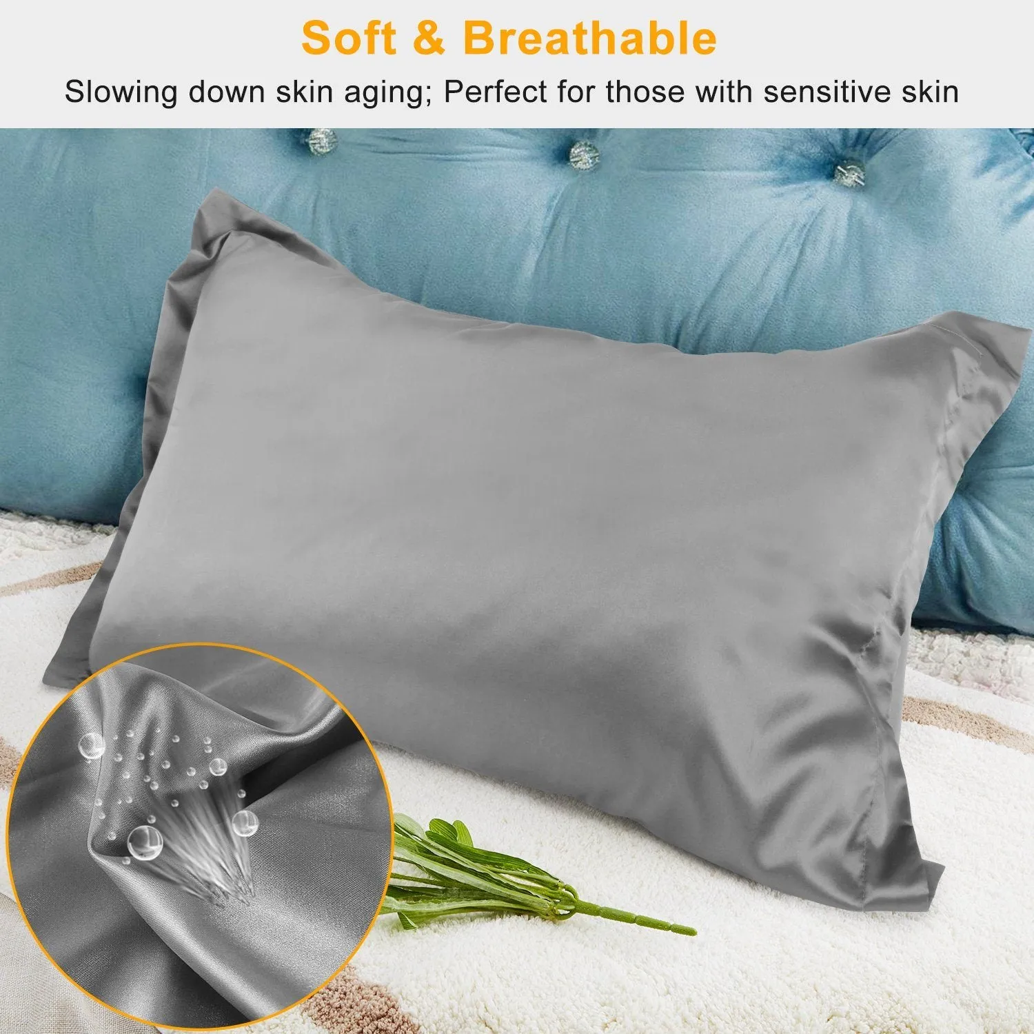 2-Pack: Soft Silky Satin Pillow Case