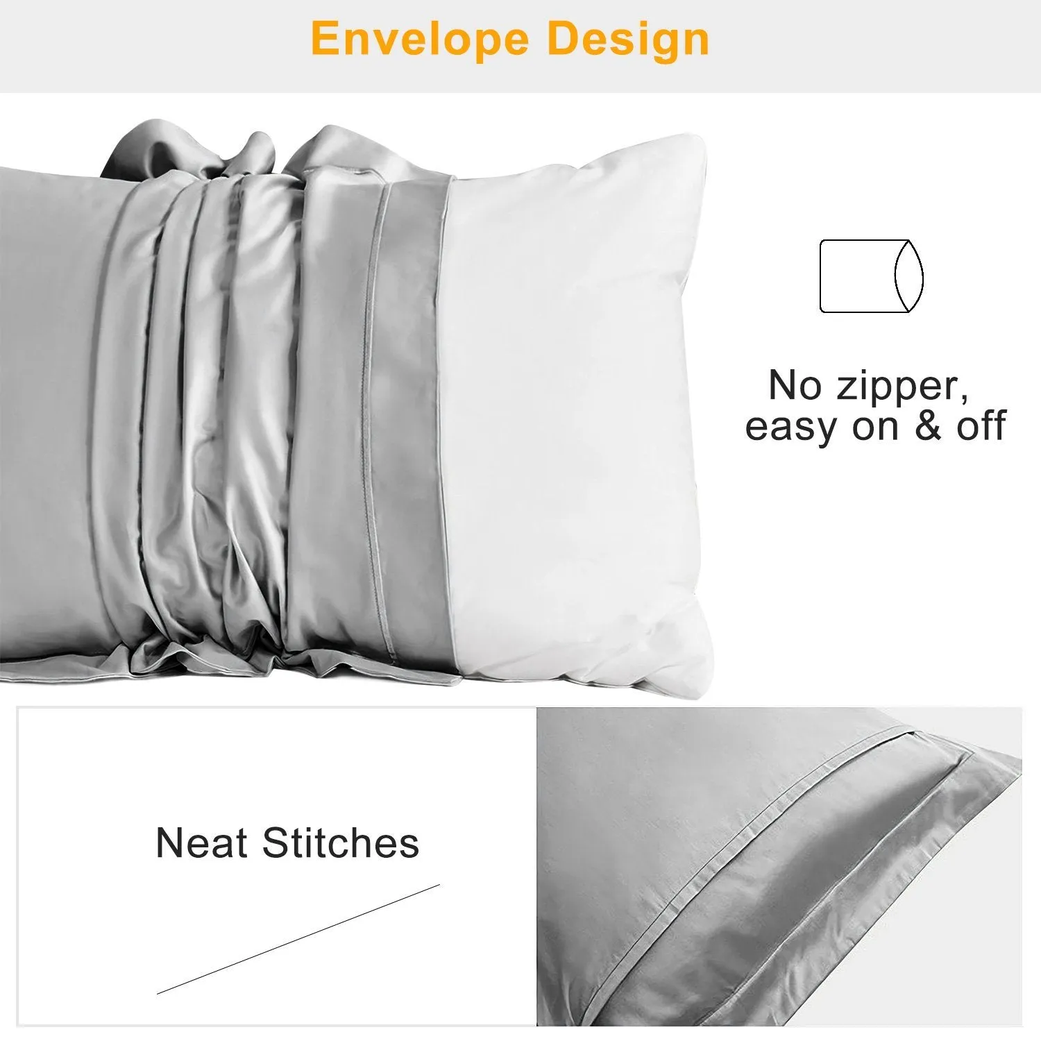 2-Pack: Soft Silky Satin Pillow Case