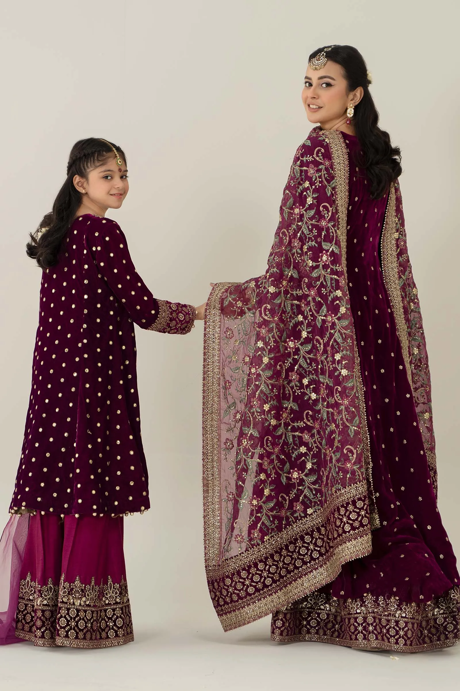 3 Piece Embroidered Velvet Suit | SF-W24-12