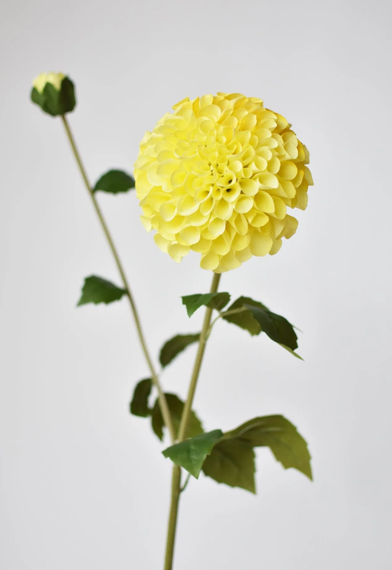 31" Faux Dahlia Stem Yellow Red