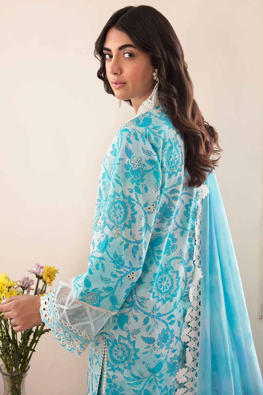 Afrozeh Printkari Lawn Collection – Blue Lagoon