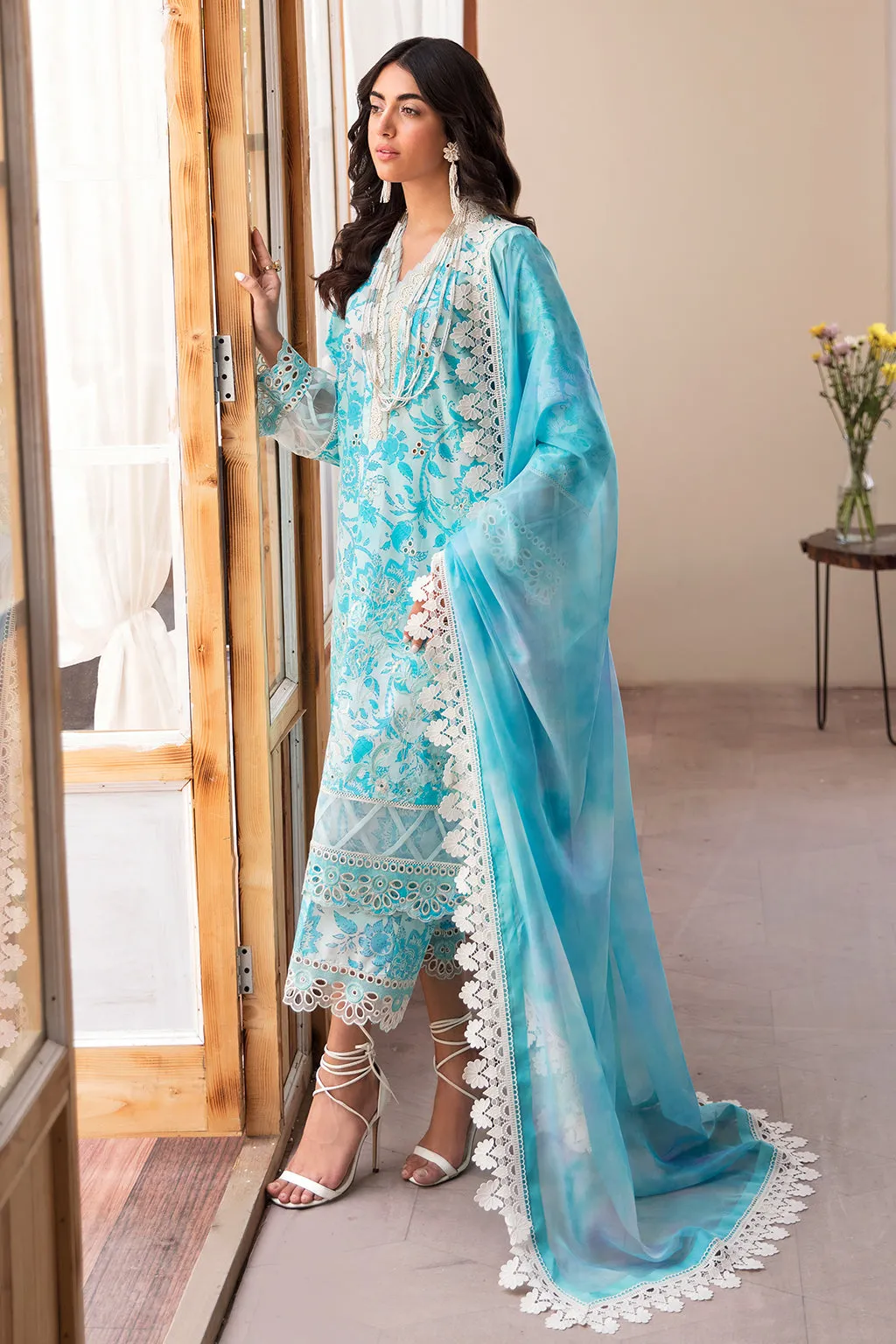 Afrozeh Printkari Lawn Collection – Blue Lagoon