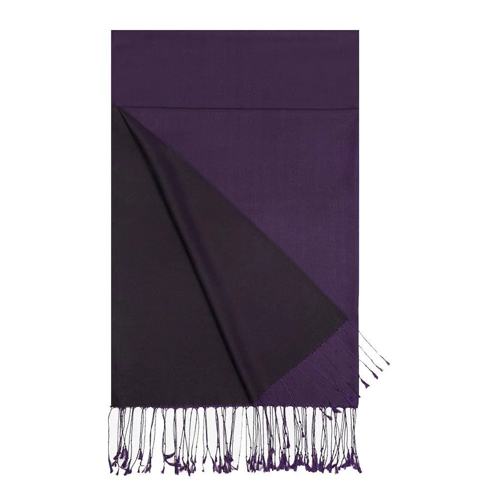 Aker Double-Sided Silk Hijab Shawl #389 - Purple