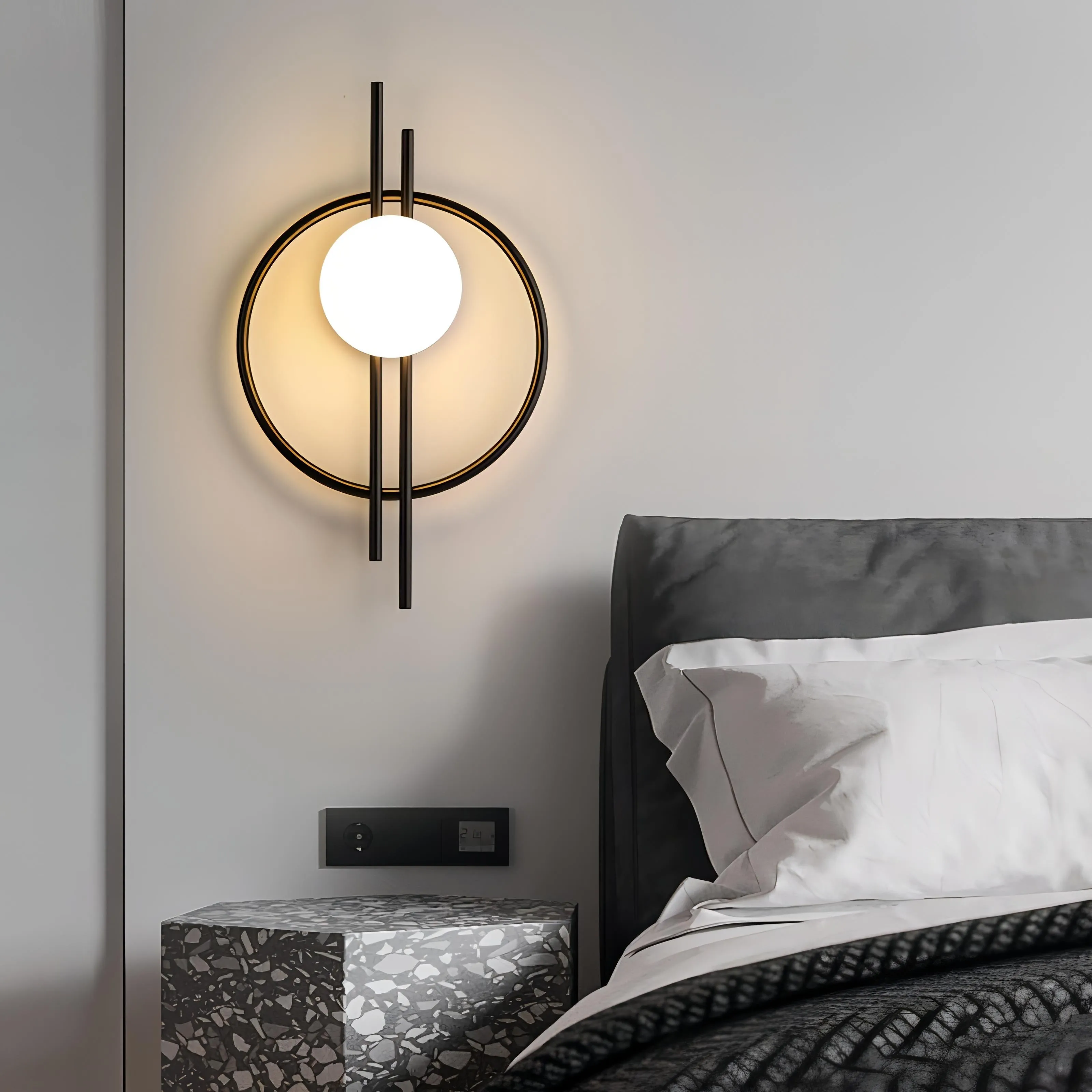 Avyaan - Modern Round Adjustable Bulb Angle Wall Light