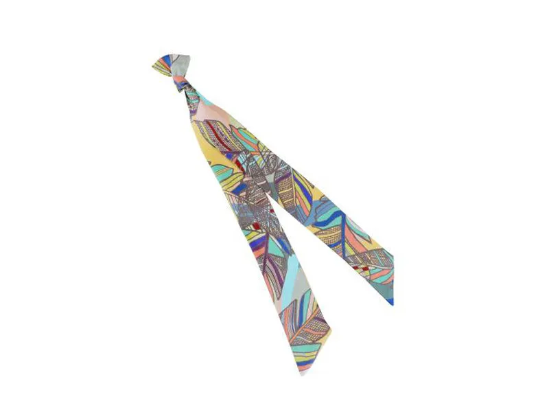 Banderole - Silk Ribbon Scarf - Feather Tropical