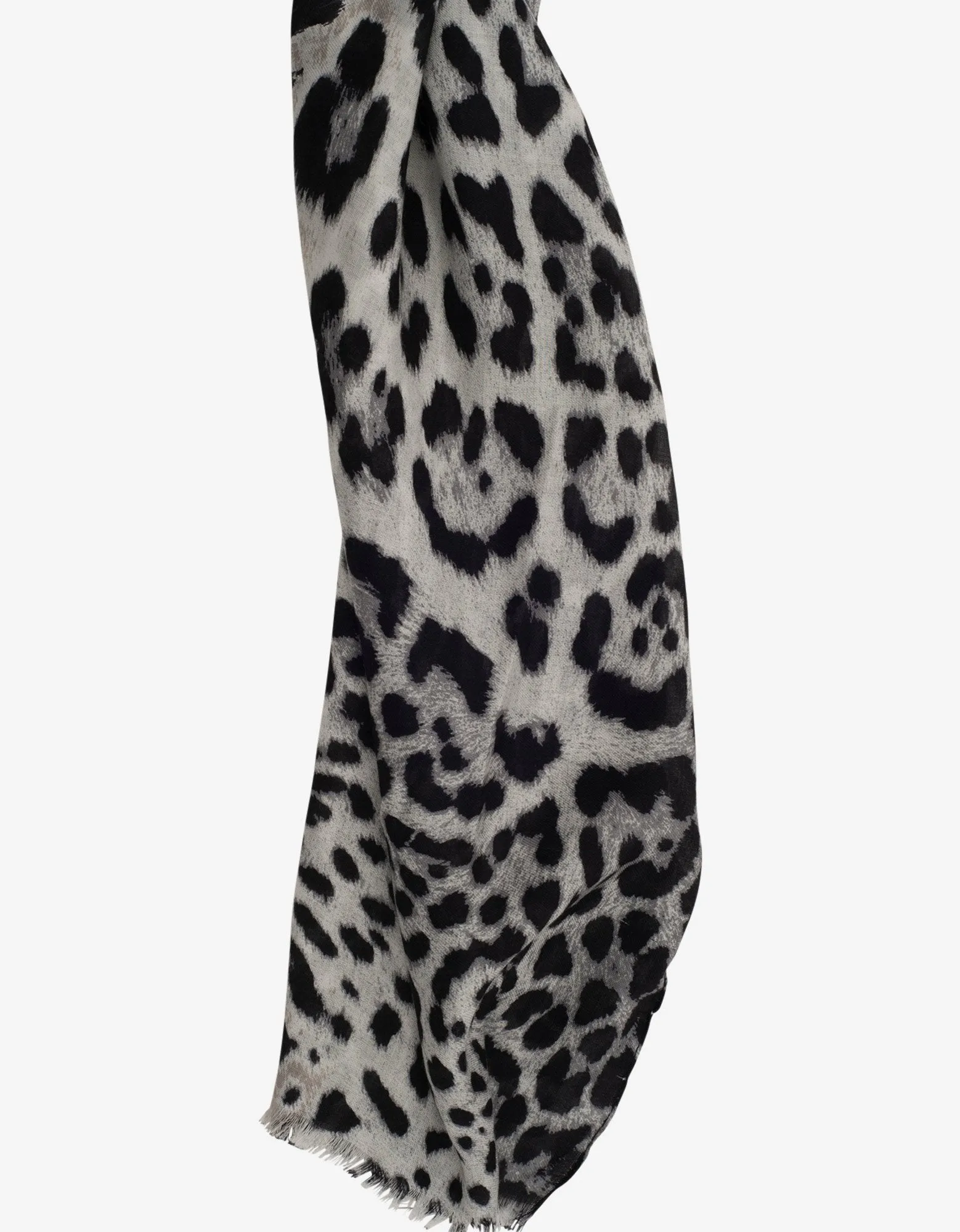 Black Leopard Print Silk Scarf