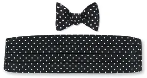 Black/ White Windsor Dots Cummerbund Set - CB710