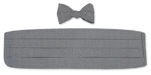 Black/White Houndstooth Cummerbund Set - CB1298