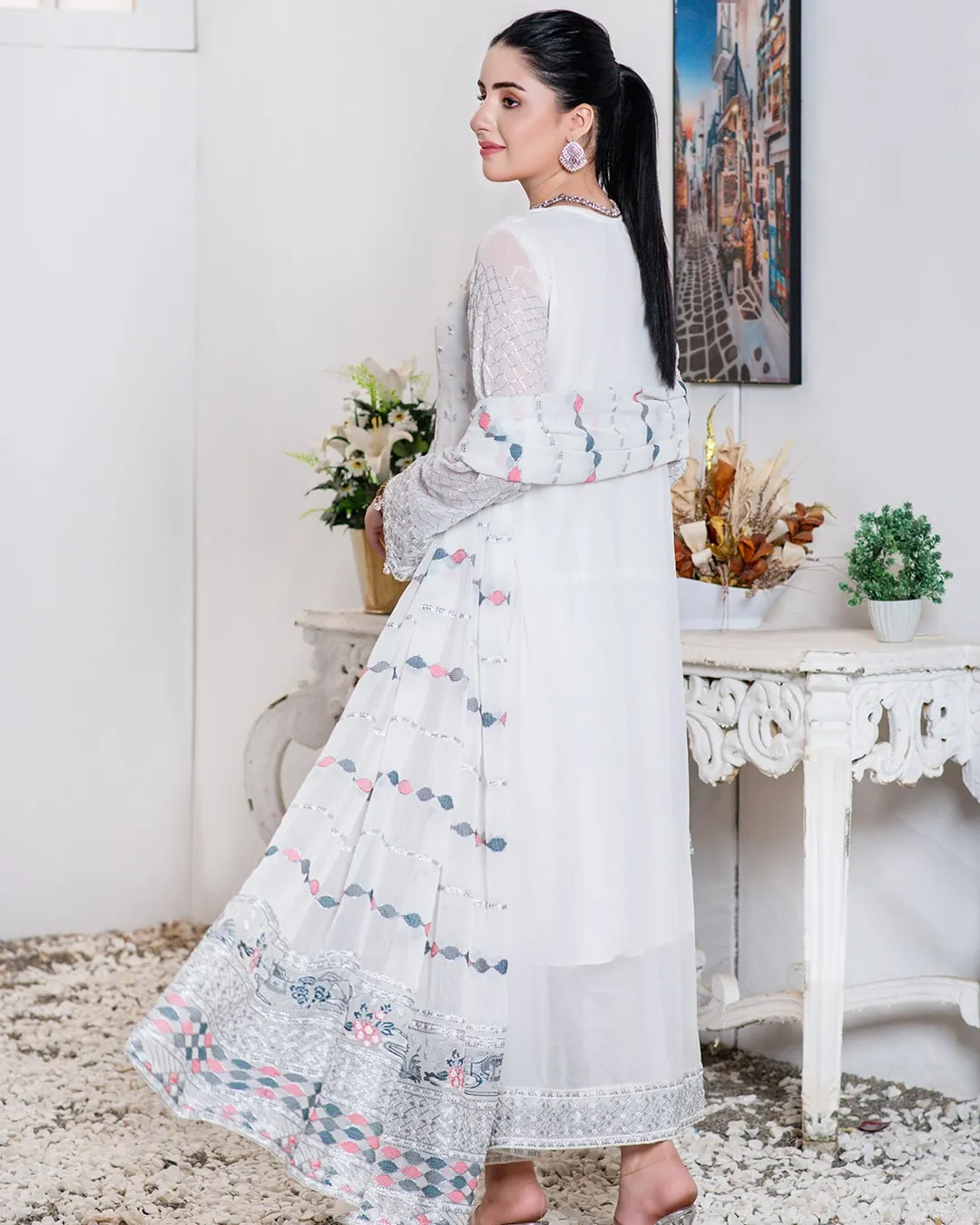 Blanco Semi-Stitched White Chiffon Collection Chapter-2 – D-04