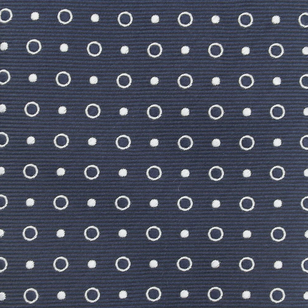 Blue Classic Circles Motif Woven Silk Tie