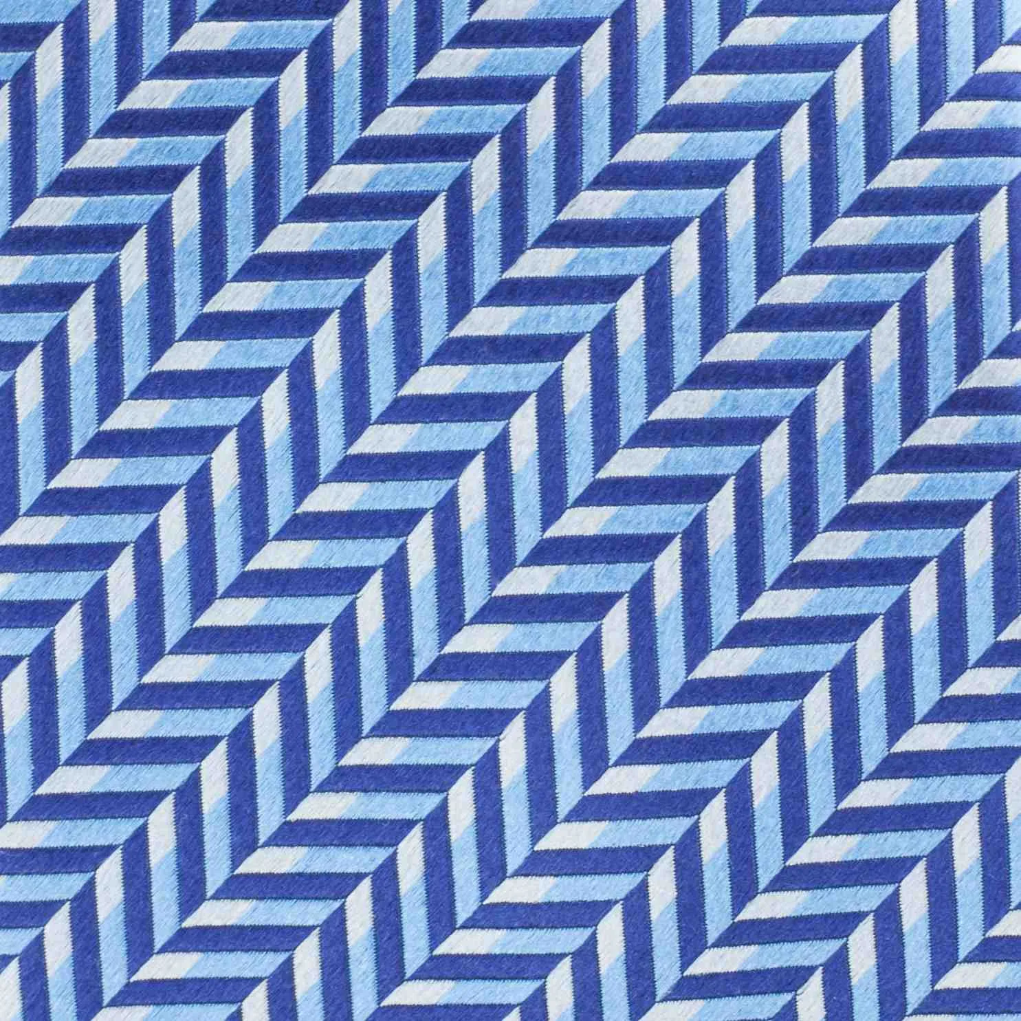 Blue Herringbone Silk-Jacquard Tie