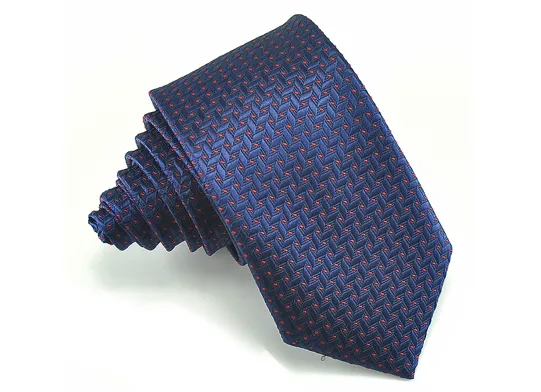 Blue Skinny Tie with Red Flecks