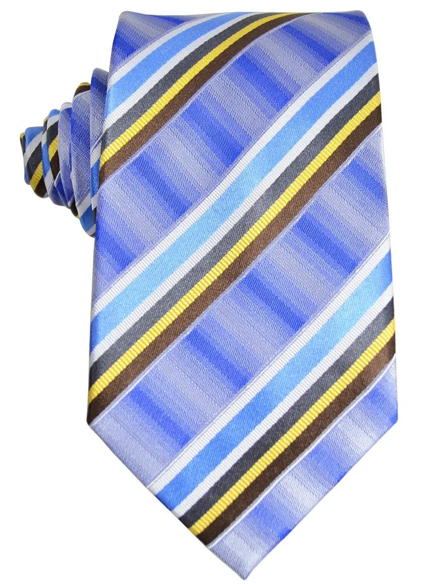 Blue Striped Silk Tie and Pocket Square