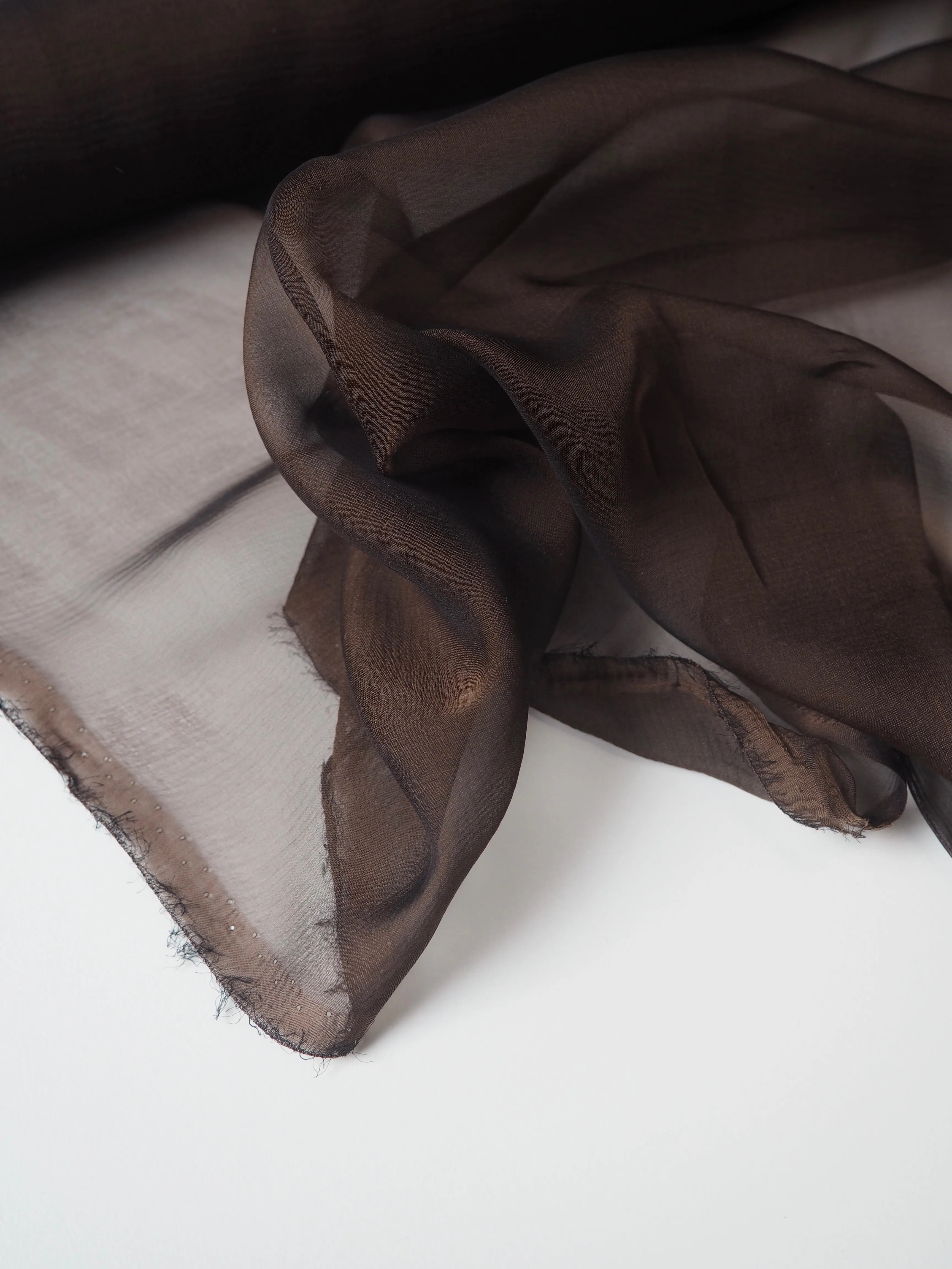 Brown Two-Tone Silk Chiffon