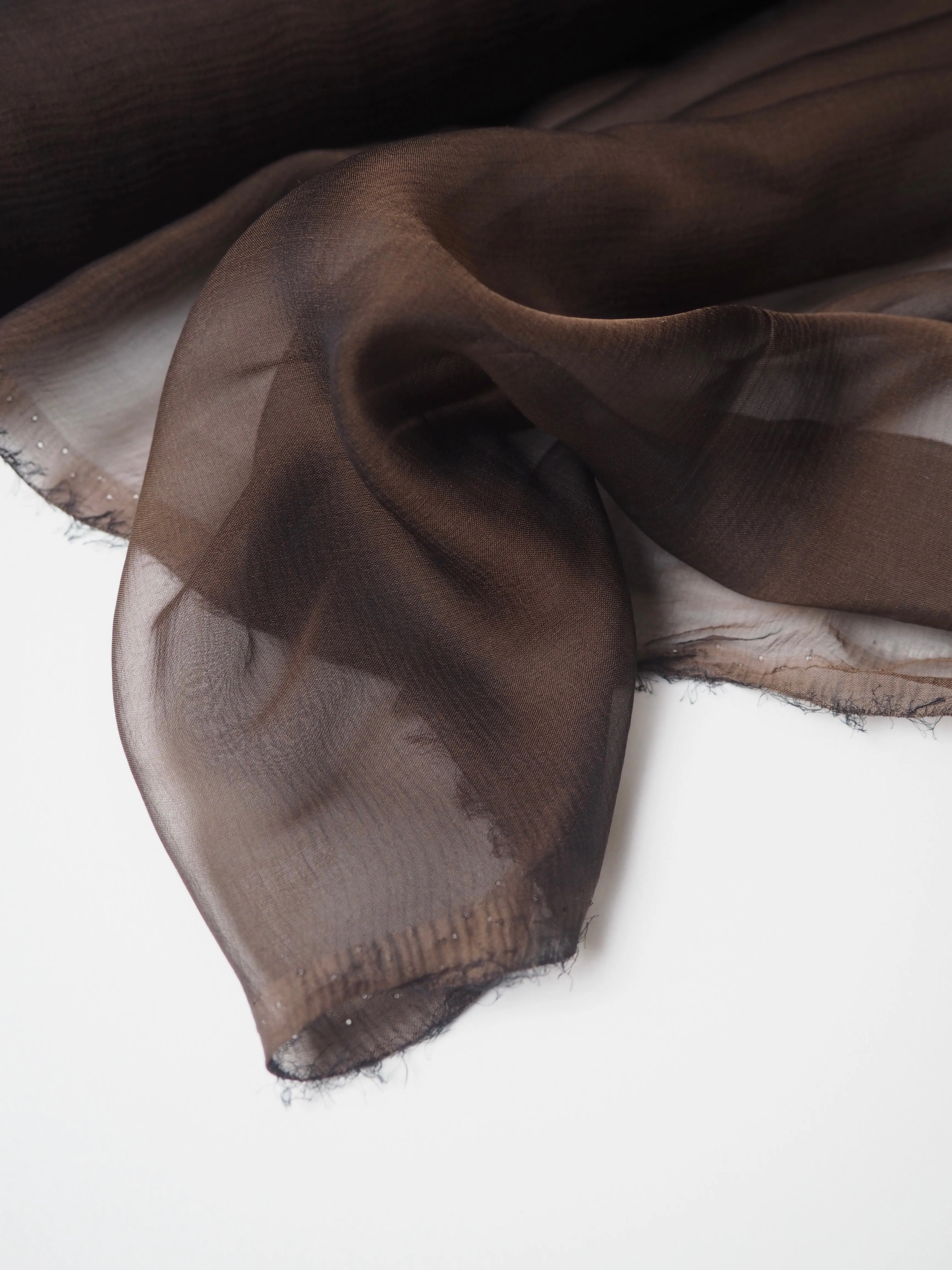 Brown Two-Tone Silk Chiffon