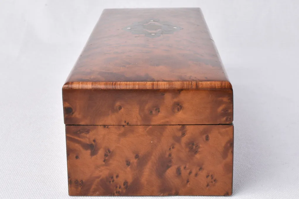 Charles X glove box w/ tufted silk lining 12½"