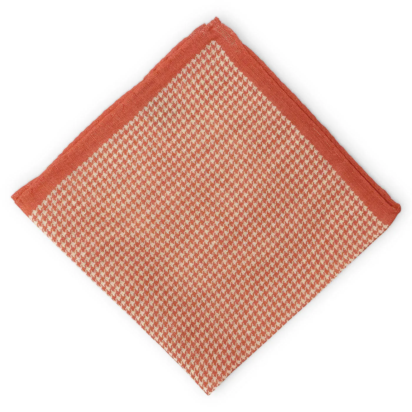 Checks: Silk/Wool Pocket Square - Coral