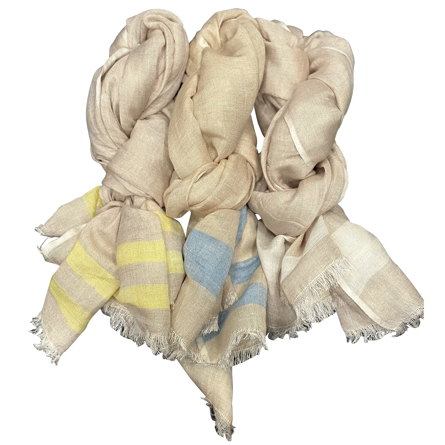 Chloe & Lex - Linen Scarf with Fresh Stripes