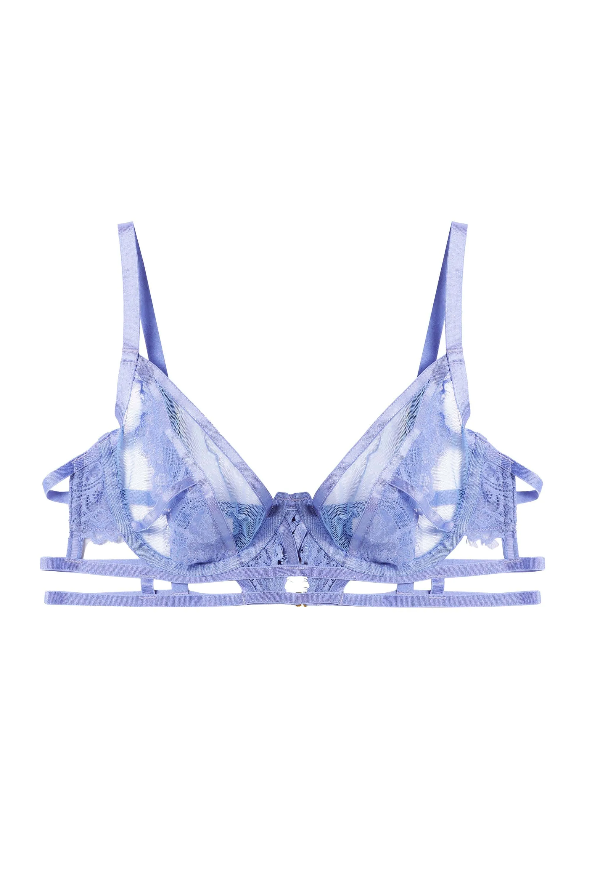 Claire Blue Caged Lace Bra