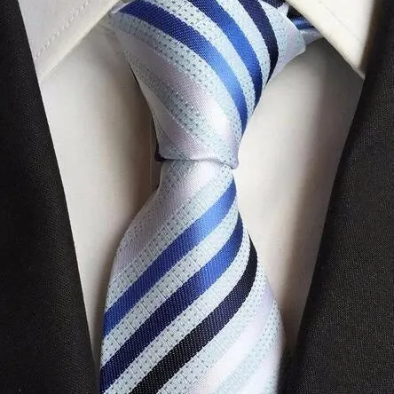 Classy Men Blue Multi-Striped Silk Tie