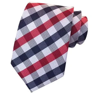 Classy Men Classic Red Blue Check Silk Tie