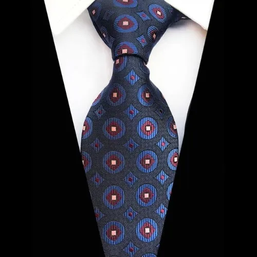 Classy Men Round Diamond Silk Tie