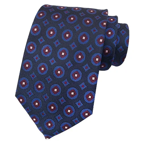 Classy Men Round Diamond Silk Tie