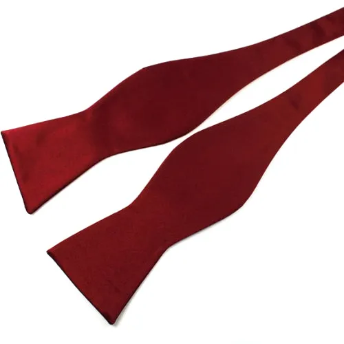 Classy Men Wine Red Silk Self-Tie Bow Tie