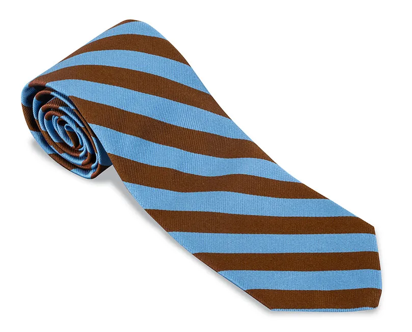 Cobalt/Mahogany Bar Stripes Necktie - F5490