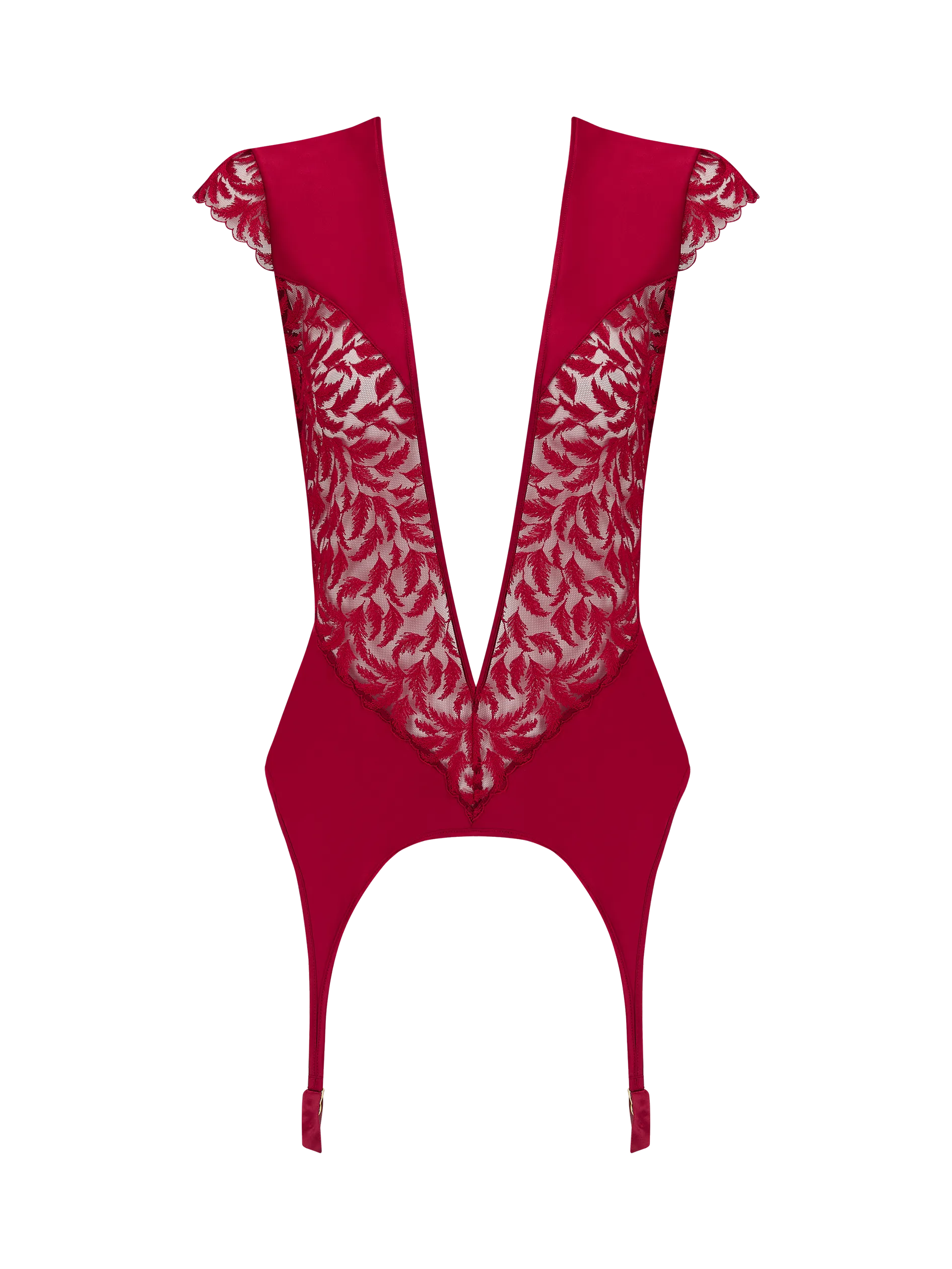 Coco de Mer Ravenna Suspender Top in Ruby