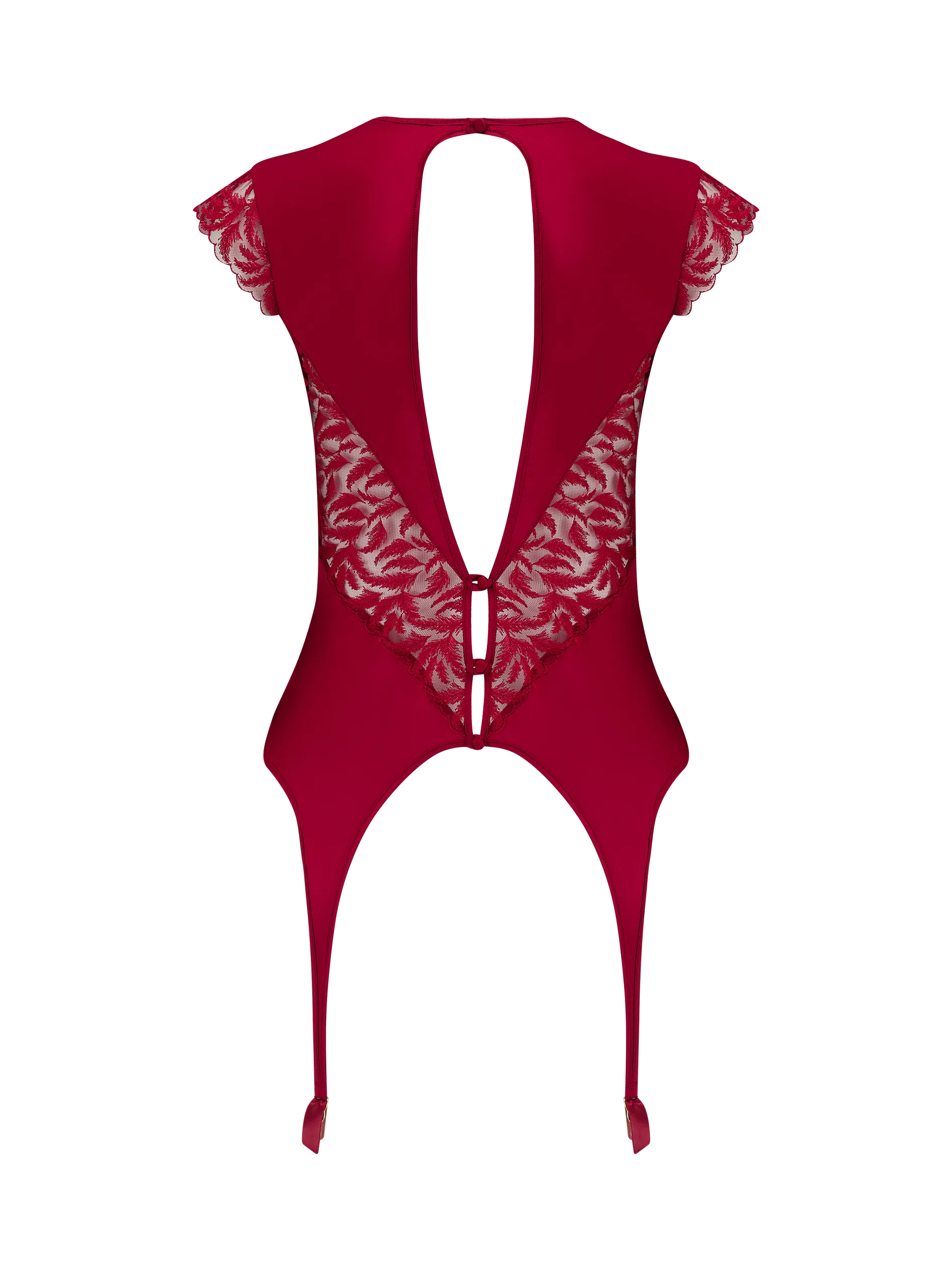 Coco de Mer Ravenna Suspender Top in Ruby