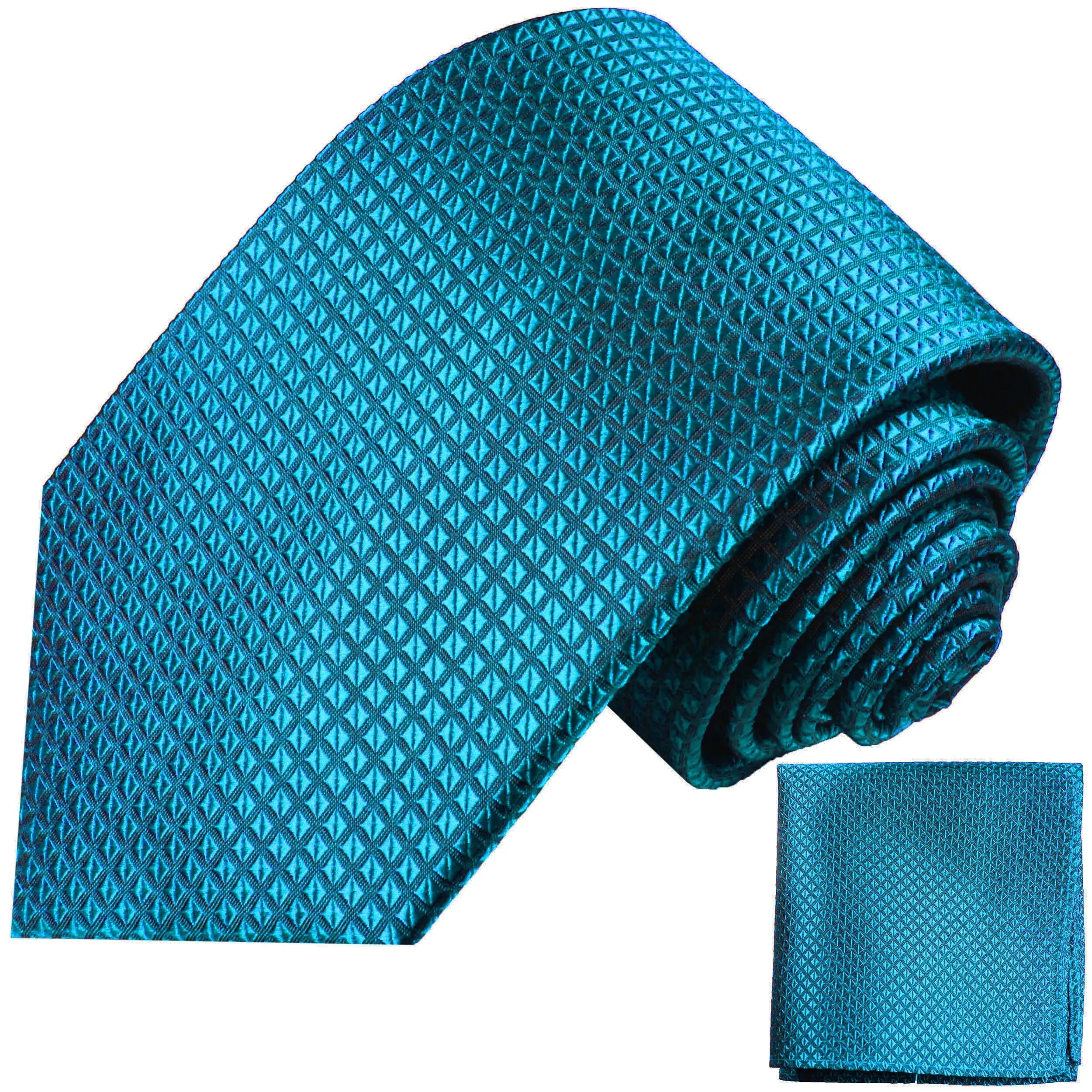 Colonial Blue Silk Tie and Pocket Square