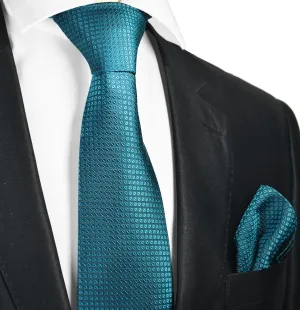 Colonial Blue Silk Tie and Pocket Square