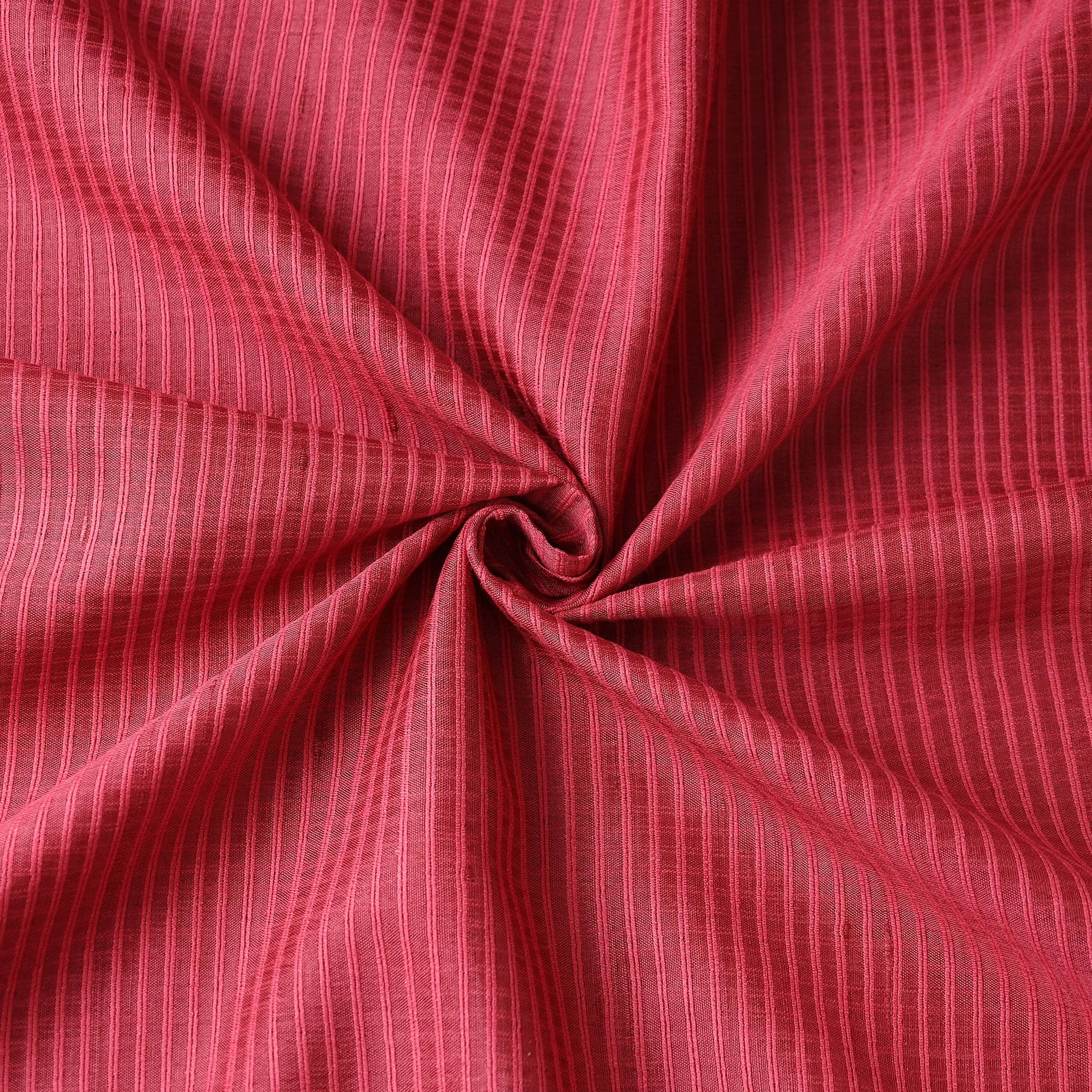 Dark Pink - Vidarbha Tussar Silk Checks Handloom Fabric