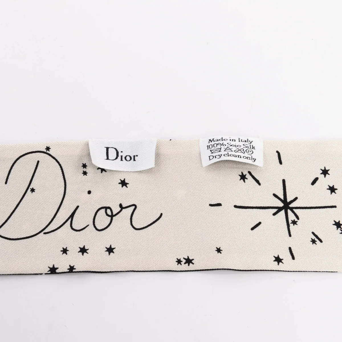 Dior Luxurious Black Silk Leo Zodiac Mitzah Scarf