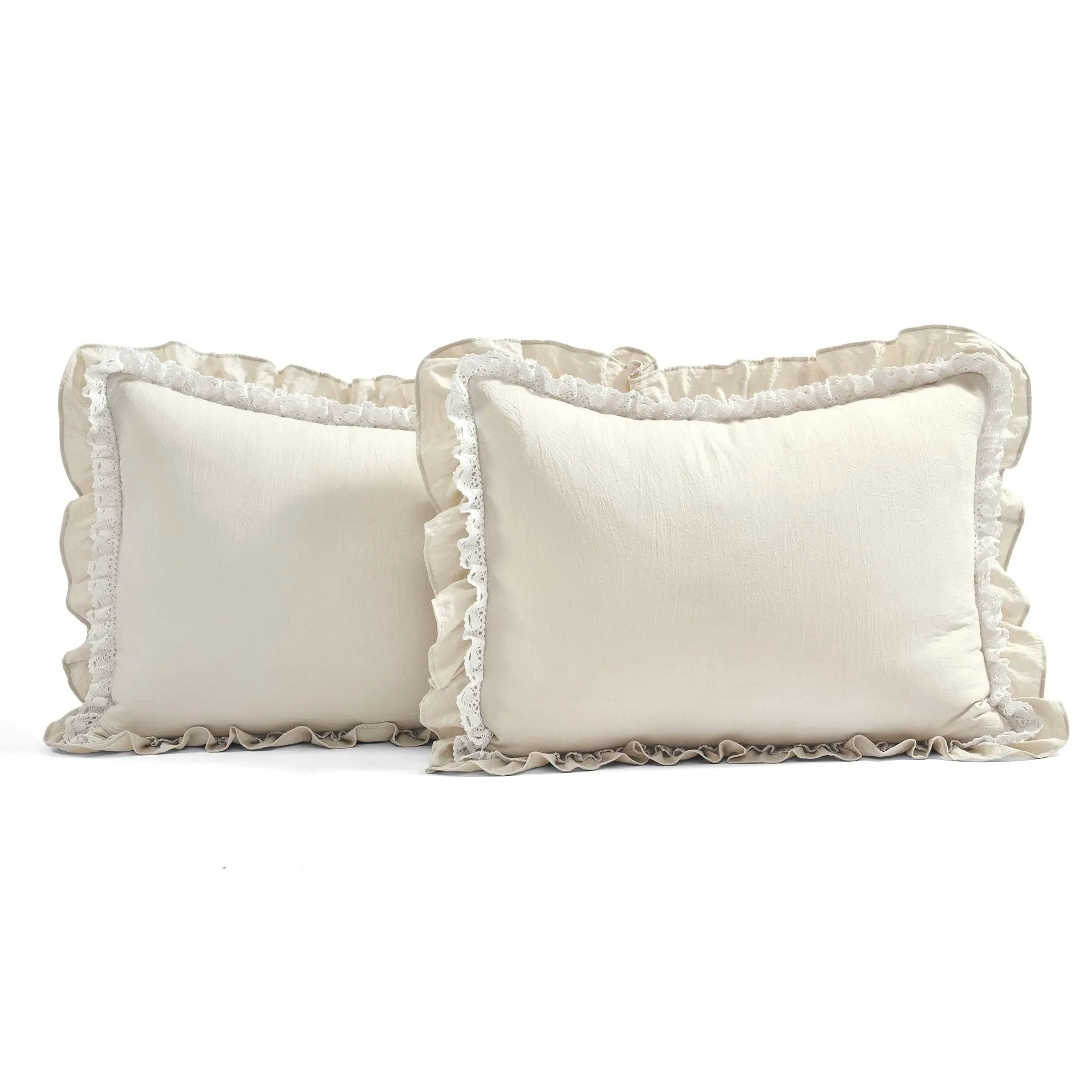 Ella Ruffle Lace 3 Piece Bedspread Set