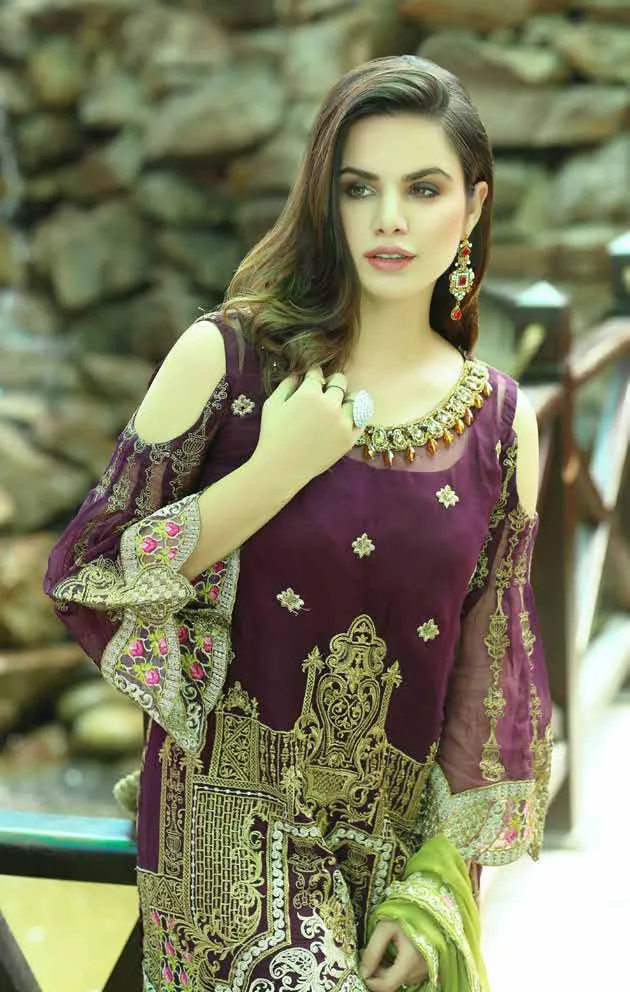 Eshaal Luxury Embroidered Festive Eid Chiffon Collection by Emaan Adeel – EA04