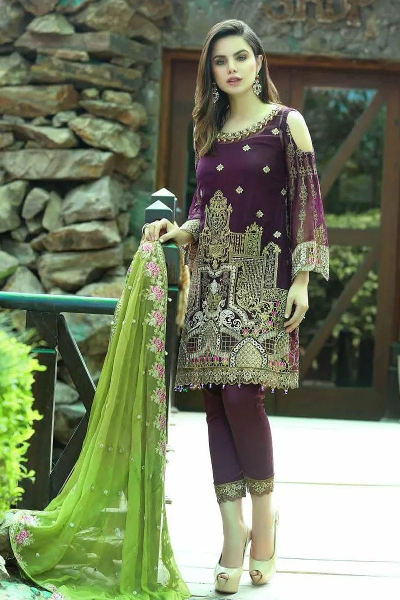 Eshaal Luxury Embroidered Festive Eid Chiffon Collection by Emaan Adeel – EA04