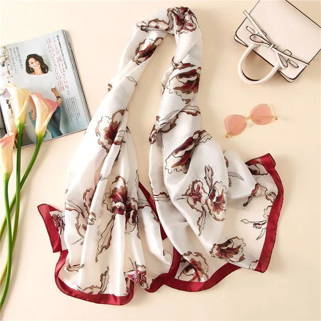 Fashion Silk Scarf Printed Bandana Shawl #5056