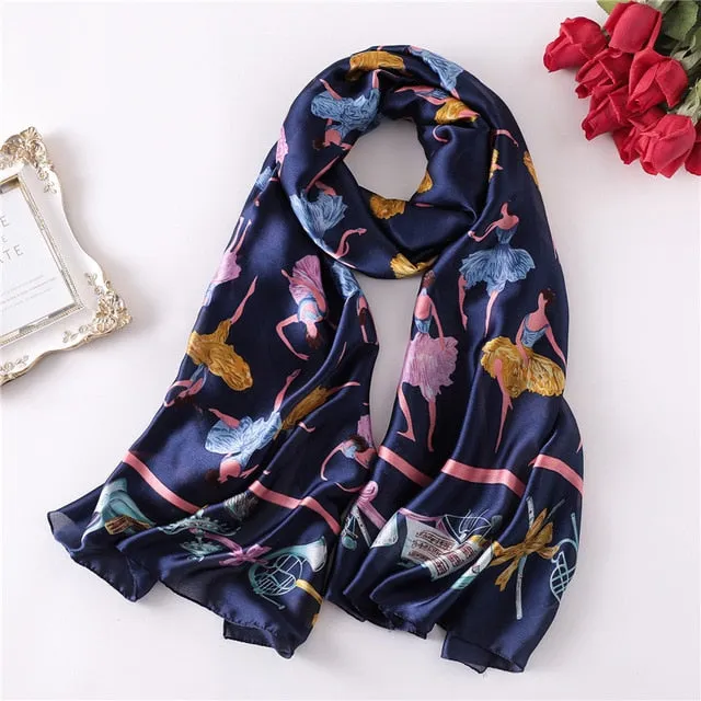 Fashion Silk Scarf Printed Bandana Shawl #5056