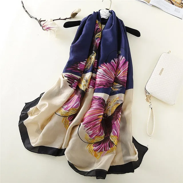 Fashion Silk Scarf Printed Bandana Shawl #5056