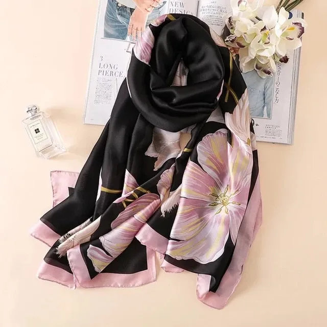 Fashion Silk Scarf Printed Bandana Shawl #LZ024