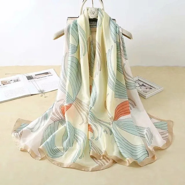 Fashion Silk Scarf Printed Bandana Shawl #LZ024