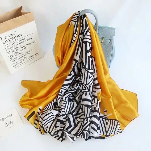 Fashion Silk Scarf Printed Bandana Shawl #LZ024