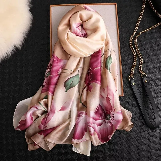 Fashion Silk Scarf Printed Bandana Shawl #LZ024