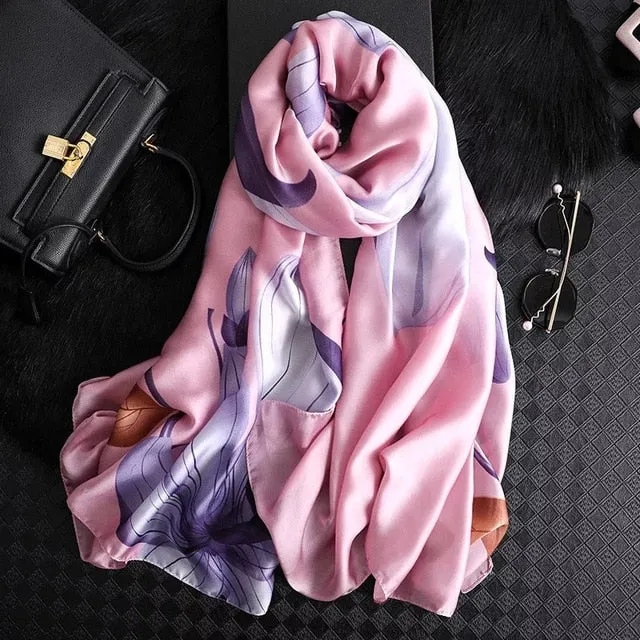 Fashion Silk Scarf Printed Bandana Shawl #LZ024