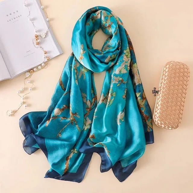 Fashion Silk Scarf Printed Bandana Shawl #LZ024