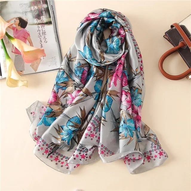 Fashion Silk Scarf Printed Bandana Shawl #LZ024