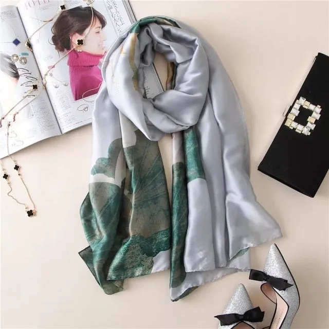 Fashion Silk Scarf Printed Bandana Shawl #LZ024