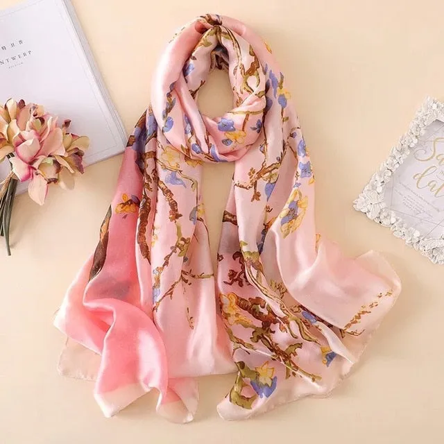 Fashion Silk Scarf Printed Bandana Shawl #LZ024